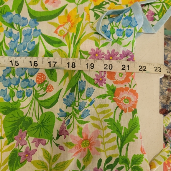 Vintage 40s/50s Floral Cotton Wrap Housedress Side Pocket L - Picture 7 of 9
